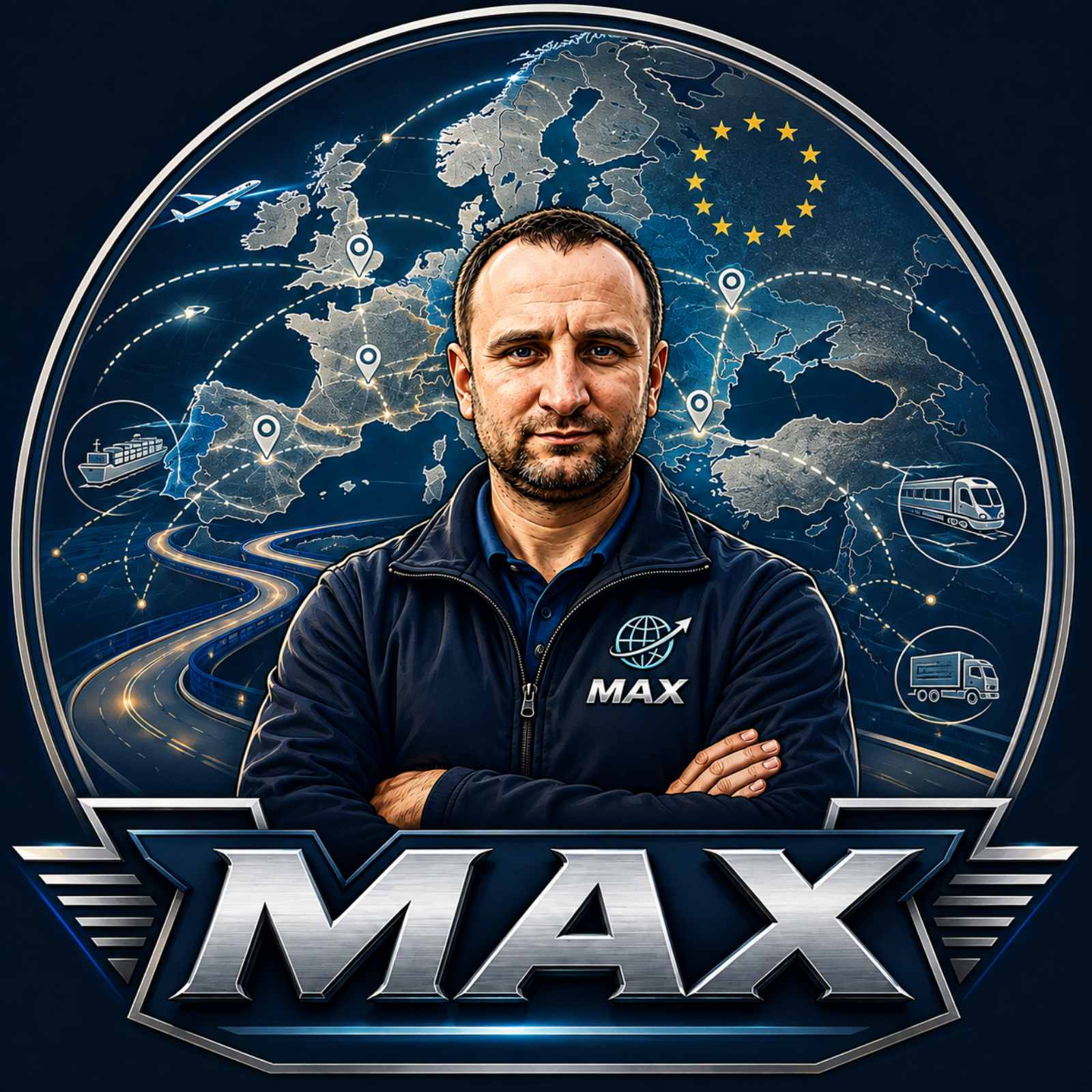 Оригінальний логотип MAX із портретом Максима Матвійчука